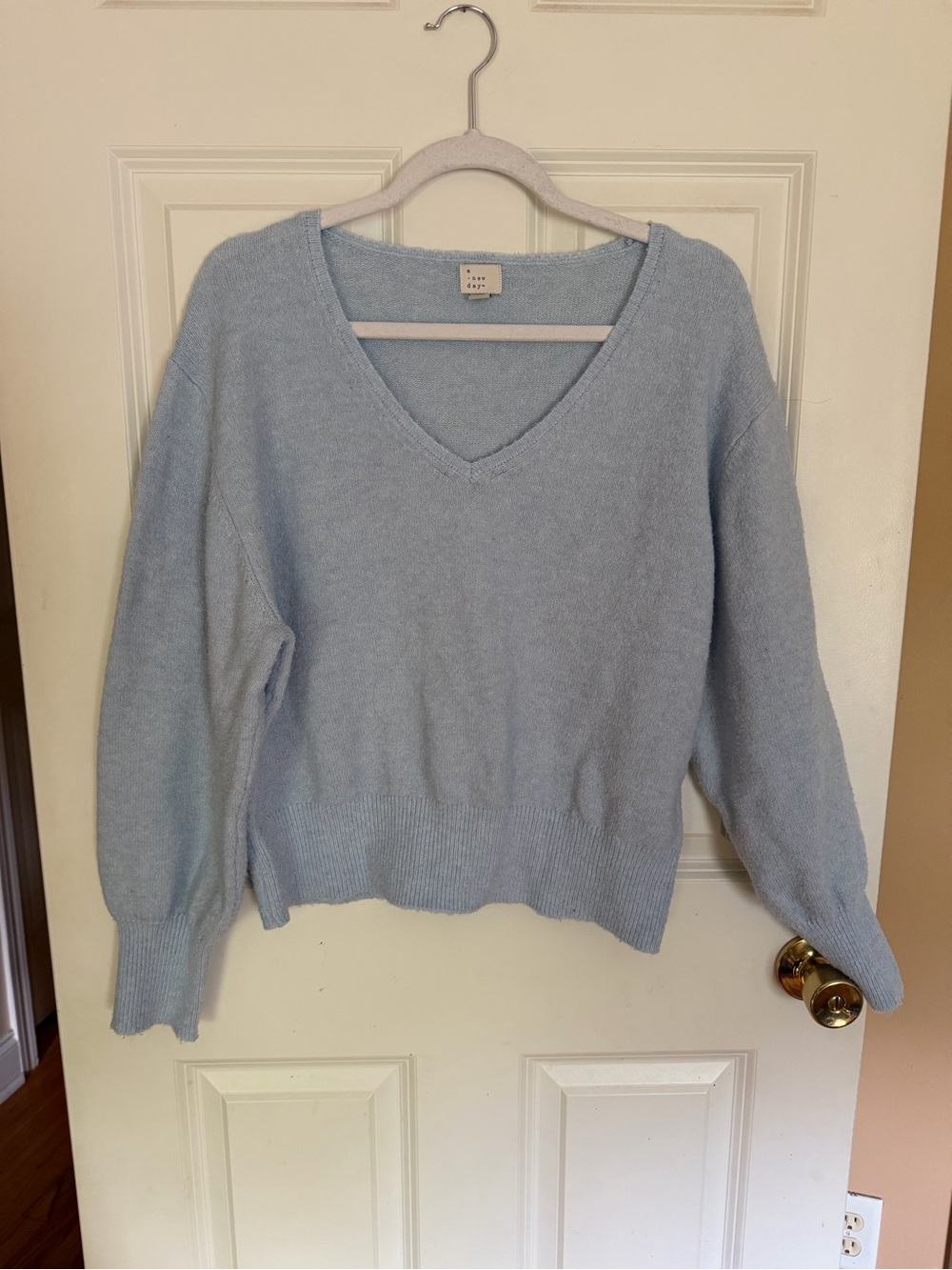 A New Day Light Blue V-Neck Women's Sweater